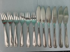 6 Couverts À Poisson Métal Argenté Art Deco