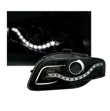 2 FEUX PHARE AVANT LED POUR AUDI A4 B7 DE 11/2004 A 11/2007 A FOND NOIR
