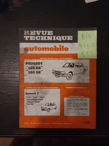 Revue technique peugeot 505 - revue,