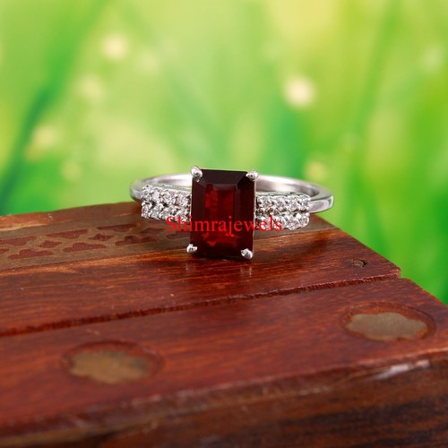 Naturel gemme grenat avec - naturel, 18k