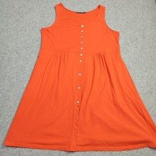 Gudrun Sjoden Robe Femmes XL Orange Organique coton Jersey Boutons Poches