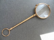 Paire de Lorgnons Pliant Besicles Lunettes Binocles  plaqué Or 15 cm