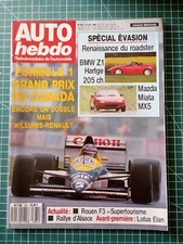 AO179 revue Auto Hebdo 1989 N°681 BMW Z1 Hartge - Mazda Miata MX5