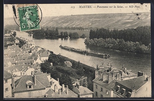 Cpa mantes vue générale - cpa, sur