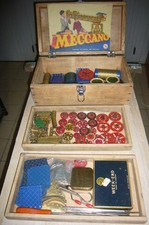 MECCANO ensemble de la boîte 8 série bleu doré ficelé dans coffret bois 