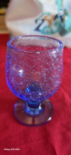 Verre biot bleu cobalt bulle - verre,