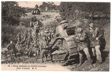 WWI France char panzer tank Renaul FT 17 pilotes unité pose photo postcard