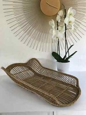 1 ⚜️ Ancien Joli Couffin en osier et Rotin Vintage Authentique