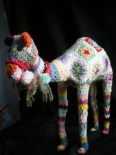 papier mâché Dromadaire Patchwork laine création artisanale  made in France