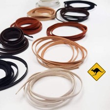 Lacet en cuir de Kangourou pigmenté Plat - Largeur 4,7mm - 1 mètre - Tandy Leath