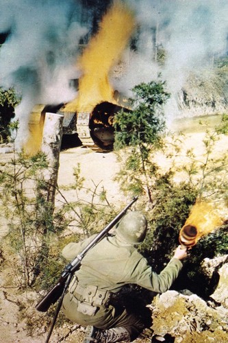Ww2 attaque char à - ww2, de
