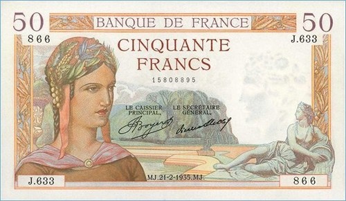 Francs cérès type 1933 - francs,