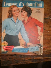 Femmes d'aujourd'hui N° 718 1959 Mode vintage 4  patrons Couture Broderie Robe