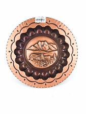 Plat Décoratif De Accrocher En Cuivre Paysage Alpin Cabane Trentin Montagne