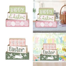 3pcs Pâque de table de Pâques en bois Signe de table pour la ferme de ferme