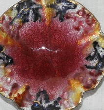 Petite Coupelle LIMOGES FRANCE (émaux, signée R. Bonhomme) 8.5 cm