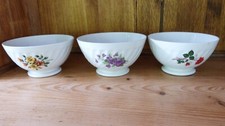 Lot de 3 bols à fleurs vintage porcelaine de Sarreguemines