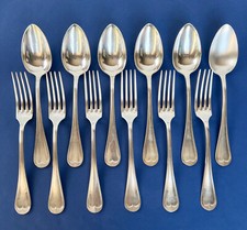 Ménagère Apollo 12 pièces métal argenté, modèle filet, cuillères, fourchette