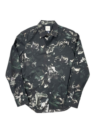 Chemise grise fleurs paul - chemise,