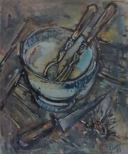 Roger LERSY (1920-2004) HsT 1953 Le Saladier 65x54cm Jeune Peinture Buffet