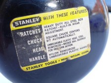 Vtg stanley bit brace 923 - stanley, 923-10"