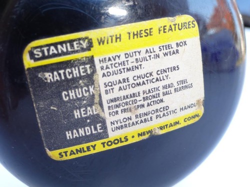 Vtg stanley bit brace - vtg, 923-10"