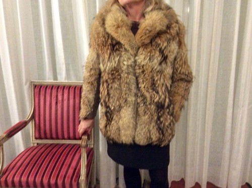 Manteau fourrure coyotte et - fourrure,