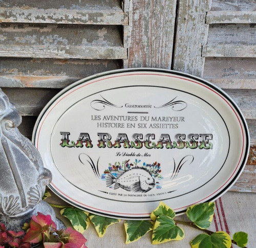 Ancien plat assiette poisson - assiette,