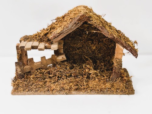 Cabane crèche rustique bois