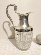 carafe cristal taillé et métal argenté vintage 1900