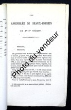 Histoire de la littérature: 1879 Une assemblée de beaux-esprits au XVIIIe siècle