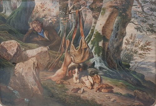 Aquarelle scène chasse - aquarelle,