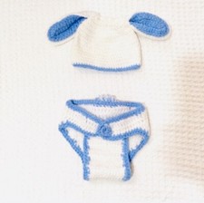 2020 Newborn Baby Boys Crochet Knit Costume Prop Photo Photography Outfits Blue