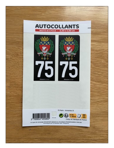 Paris sticker plaque - 75,
