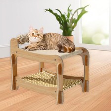 Lit griffoir pour chat prévenant les dommages aux meubles à deux étages pour