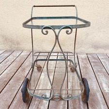 Table roulante / desserte / chariot en fer forgé début XXe
