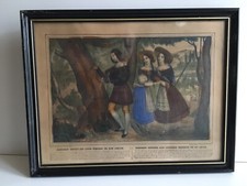 gravure aquarellée Némorin les lieux de son amour Estelle A. Bes Dubreuil XIXe