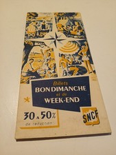 Carte Sncf 1951 Billets Bon Dimanche Et Week End 1 Heure De Paris 