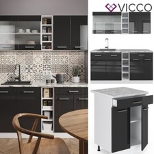 Kitchenette Cuisine intégrée R-Line blanc anthracite ultra-brillant Vicco