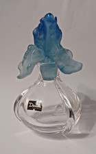 Flacon cristal et pate de verre DAUM modèle Iris bleu PARFAIT ETAT