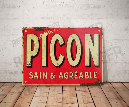 Plaque métal vintage picon - métal,