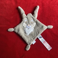 ?? Doudou Lapin Panpan gris Blanc Fourrure DISNEYLAND DISNEY NEUF Jamais Servi