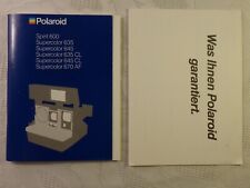 Ancienne Notice Polaroid Appareil Photo Spirit 600 Supercolor 635 645 CL 670 Af