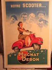 AFFICHE ANCIENNE SCOOTER MAGNAT-DEBON   FEMME ANNEES 1960