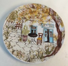 Rare Et Unique Assiette En Céramique Fait Main Décoration maisons D 27 cm signé 