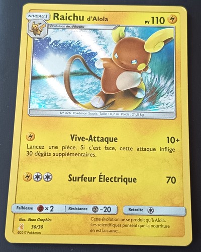 Carte pokémon raichu alola - carte,