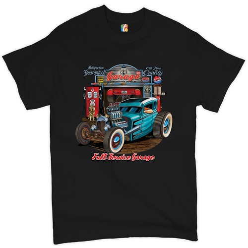 Hot rod garage shirt - hot, t-shirt