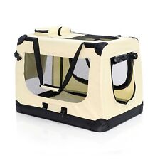Fudajo Caisse transport pliable Beige Chien Chat XL 80x58x56cm Animal domestique