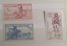 Série 3 Timbres Côte D'ivoire Défense De L'empire N° 141/143 Neuf* 1941
