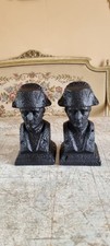 French Rustic Cast iron chenets depicting Napoleon Bonaparte 